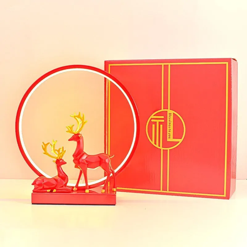 Creative red wedding lantern decorative table lamp with USB warm light and remote control dimming