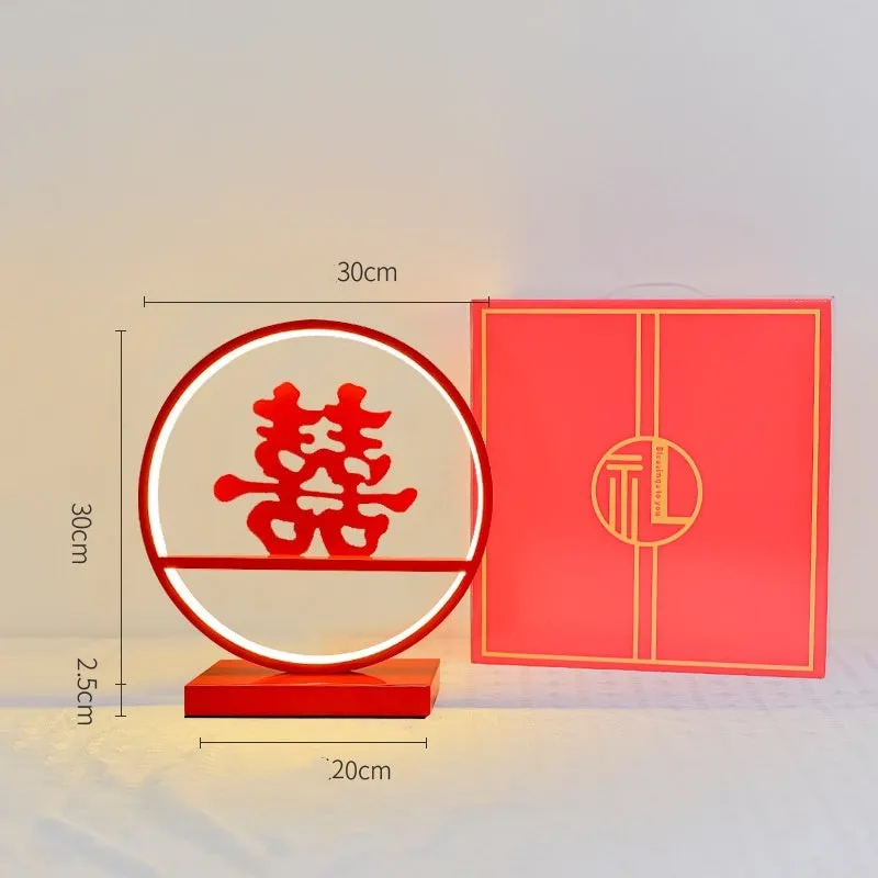 Creative red wedding lantern decorative table lamp with USB warm light and remote control dimming