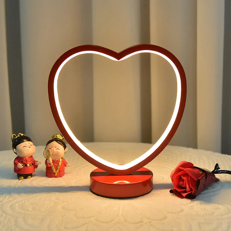 Creative red wedding lantern decorative table lamp with USB warm light and remote control dimming
