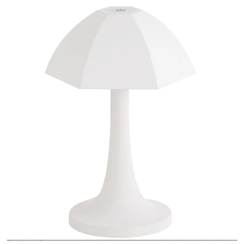 Small umbrella ambience light dimmable charging decorative table lamp in orange with three-colour stepless dimming