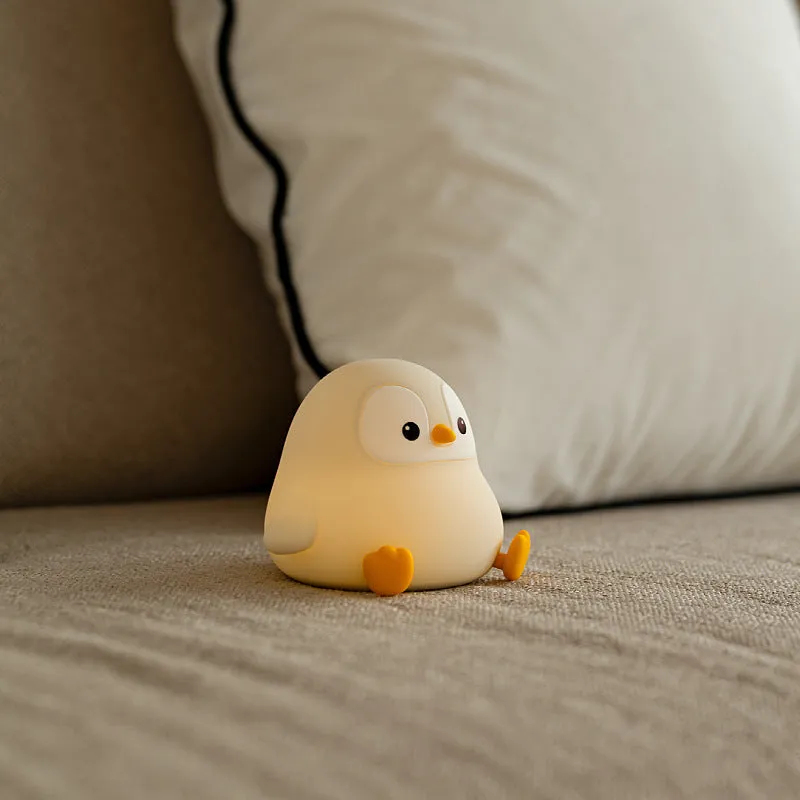 Pat USB rechargeable penguin baby night light in cartoon style with two sizes for children's room