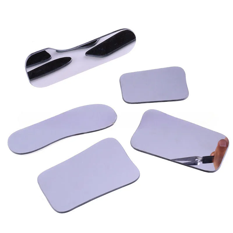 Five glass dental reflectors for orthodontic and intraoral examination use