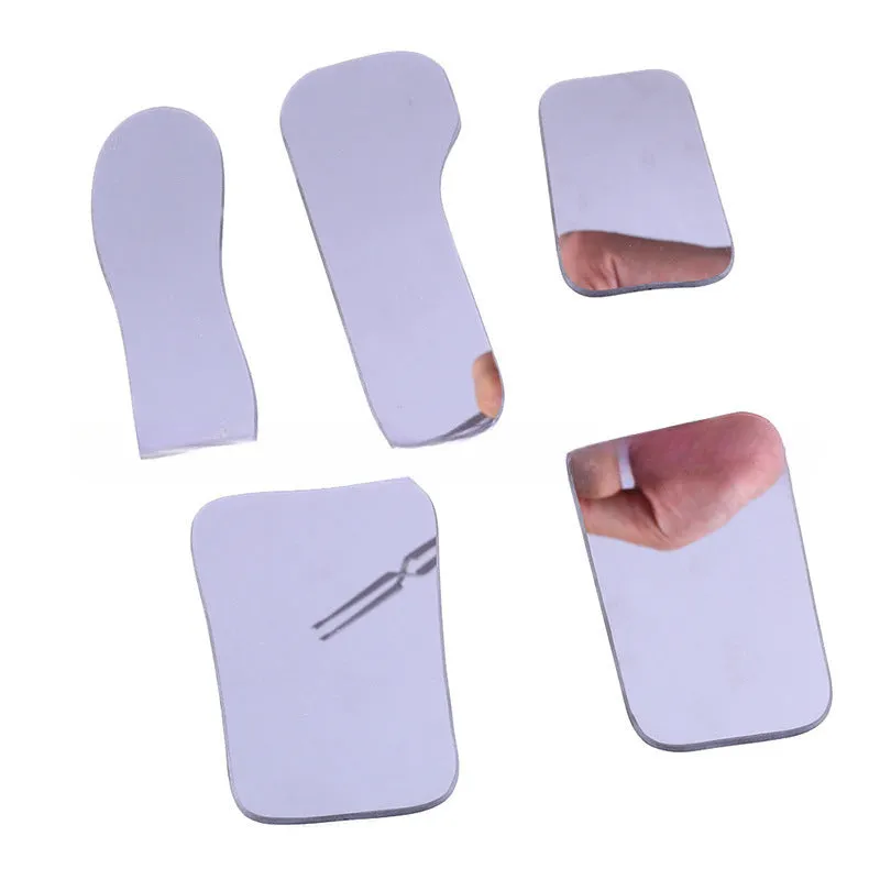 Five glass dental reflectors for orthodontic and intraoral examination use