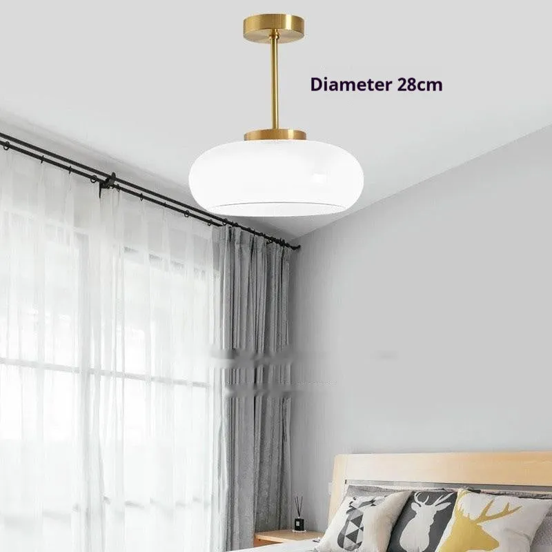 Bauhaus pendant light with three egg tart glass shades in milk white finish