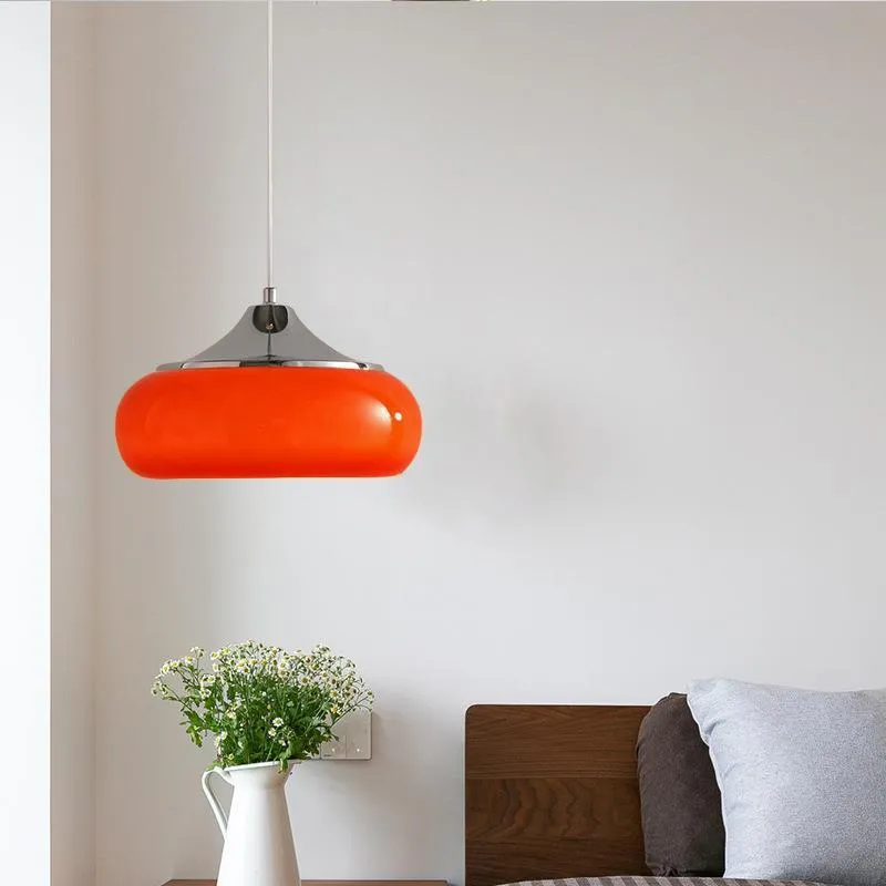Bauhaus pendant light with three egg tart glass shades in milk white finish