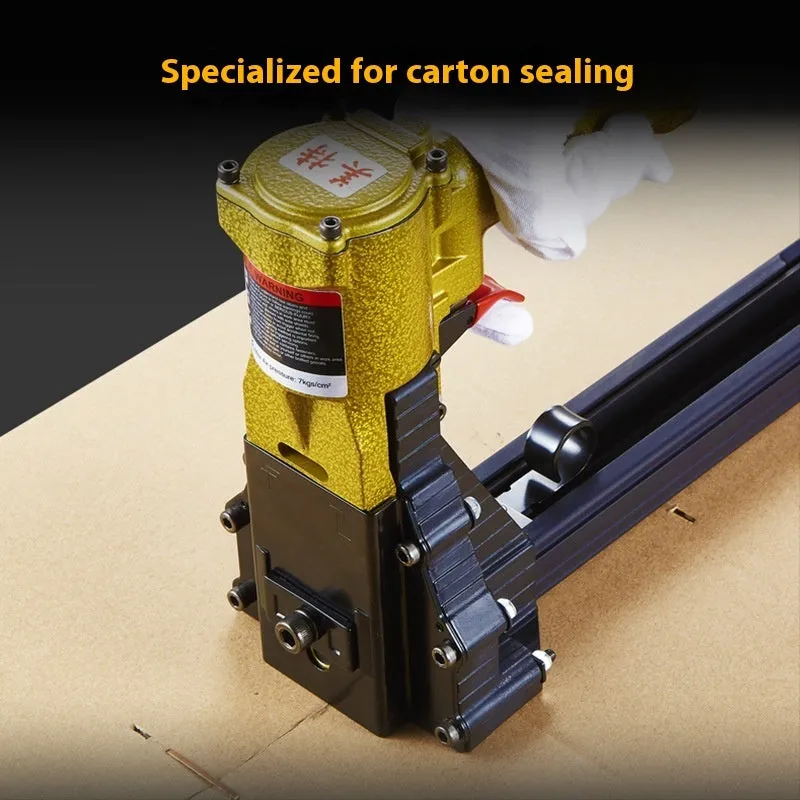 Staple manual pneumatic nail gun with 34.7mm sealing nails in three lengths