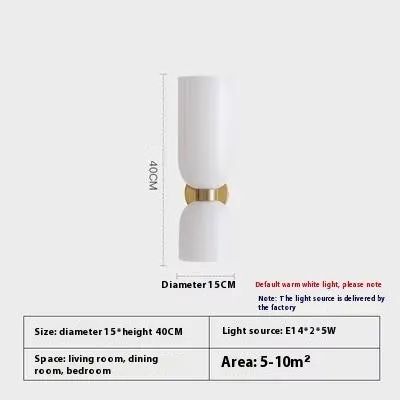 Nordic glass wall lamp with white light on a living room background wall