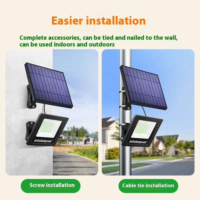 Outdoor solar LED light with three brightness options for courtyard or garden illumination