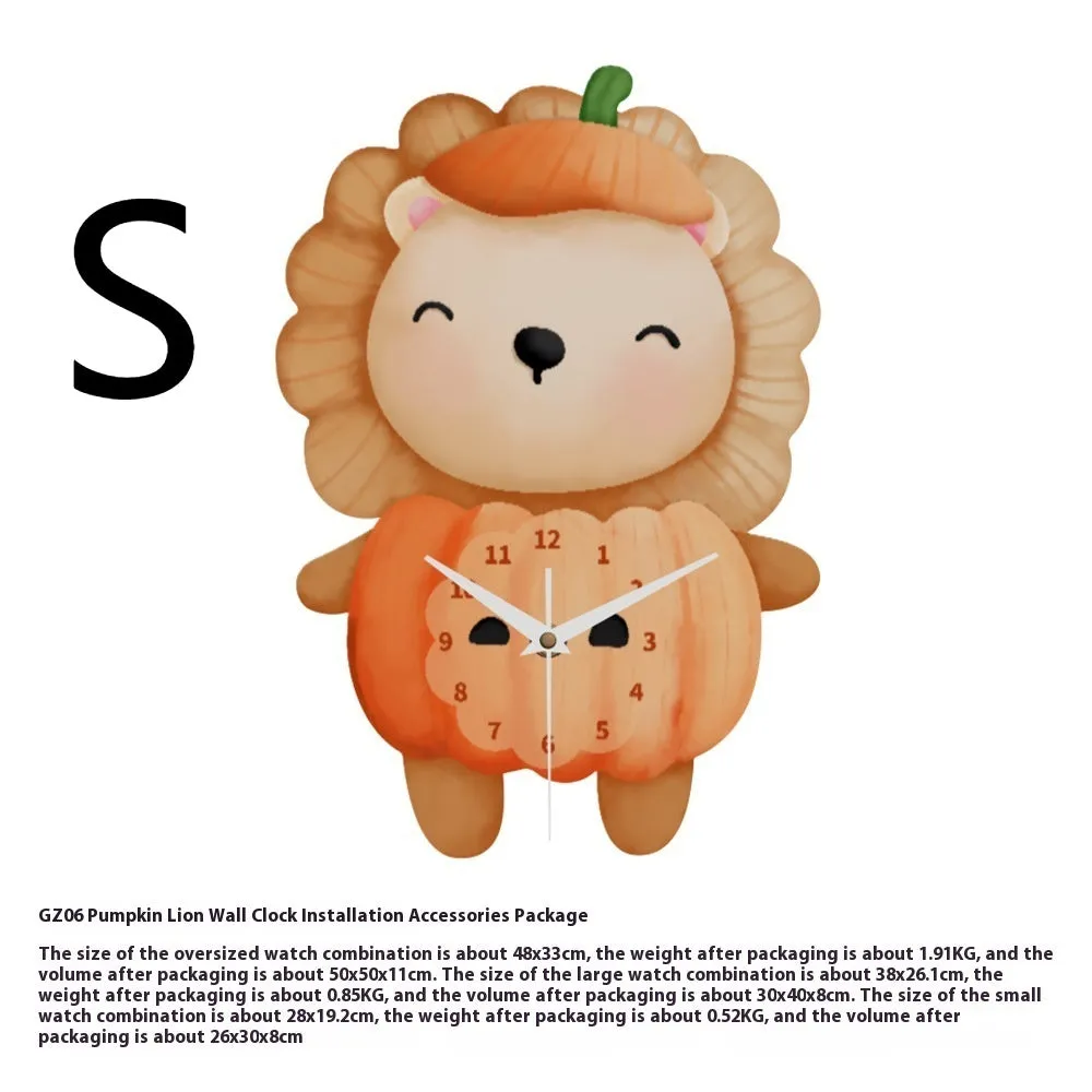 Cream style noiseless wall clock with cat design frameless poplar frame 48x38.4cm