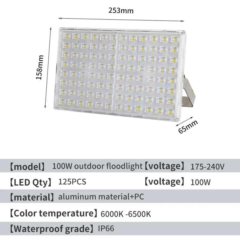 LED floodlight outdoor waterproof ultra bright for industrial workshop or courtyard