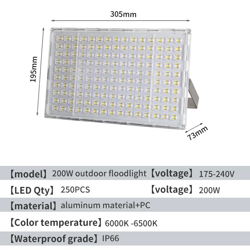 LED floodlight outdoor waterproof ultra bright for industrial workshop or courtyard