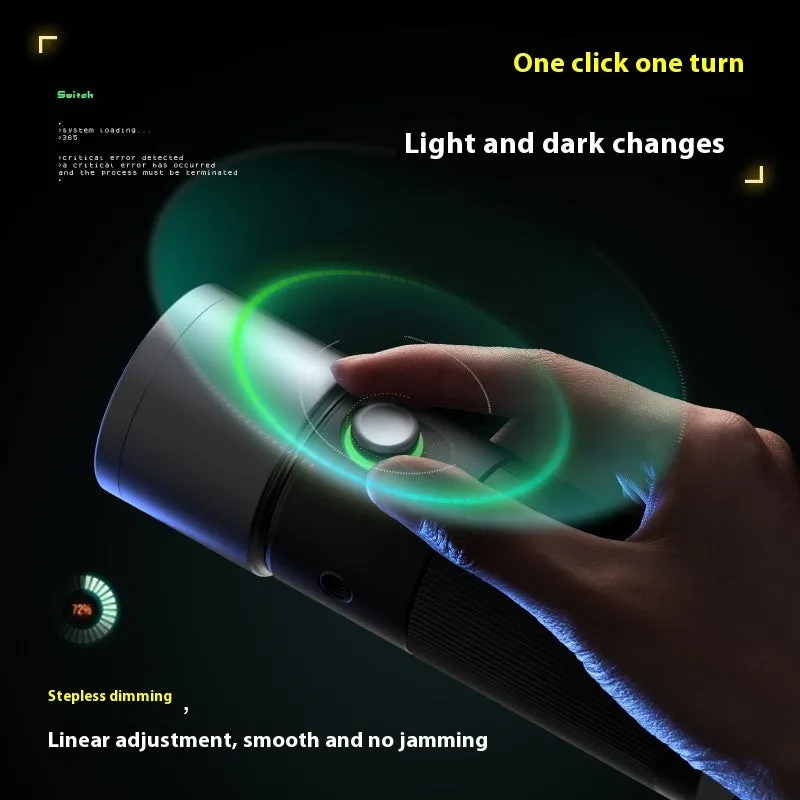 10W handheld LED photography fill light with built-in battery, folding projection cover, and 20 design pieces on a table