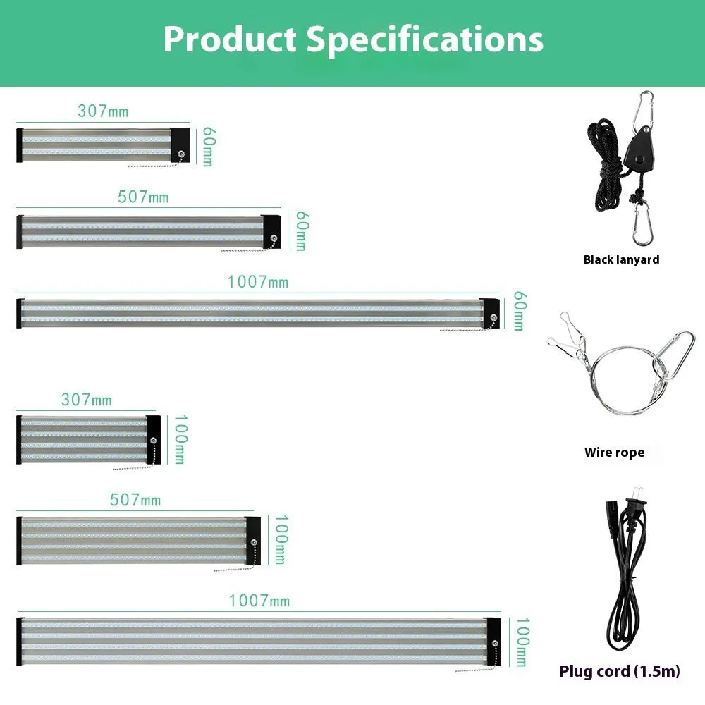 Full spectrum LED grow light bar with 384 lamp beads for indoor succulent and hydroponic plants, PC shell, UK plug