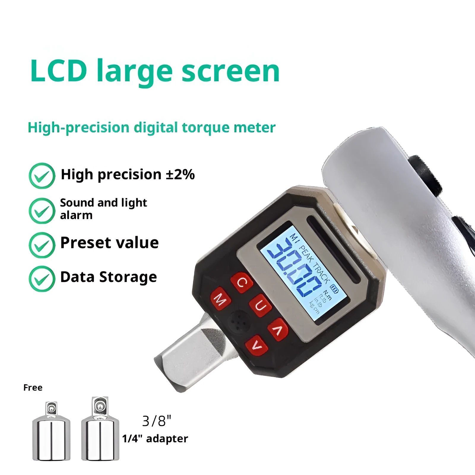 Digital torque meter 17-340 Nm high precision torque tester 6-piece set with digital display