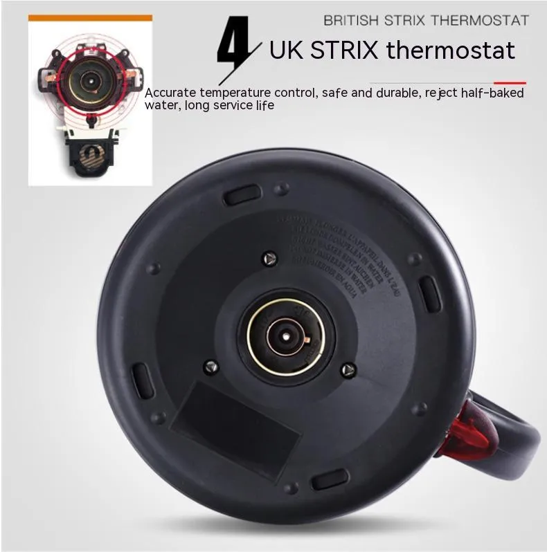 Stainless steel electric kettle with touch controls in gold colour option