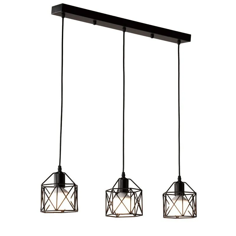 Country style decorative light with iron shade and push button switch for home lighting