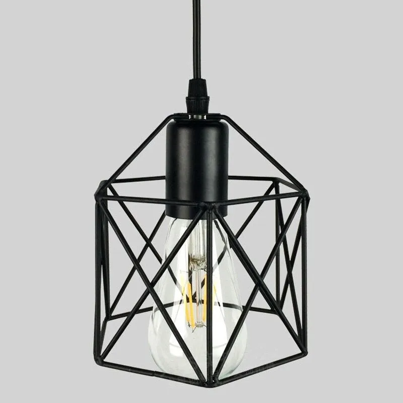 Country style decorative light with iron shade and push button switch for home lighting
