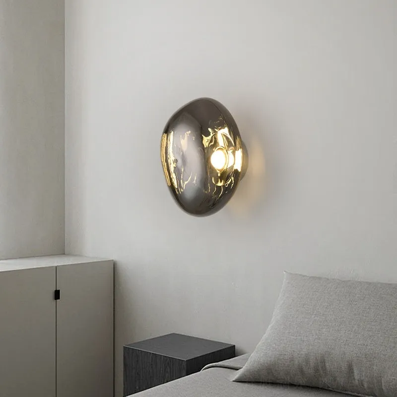 Modern creative staircase bar lava wall lamp with acrylic shade in gold colour warm light