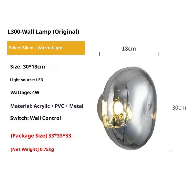 Modern creative staircase bar lava wall lamp with acrylic shade in gold colour warm light