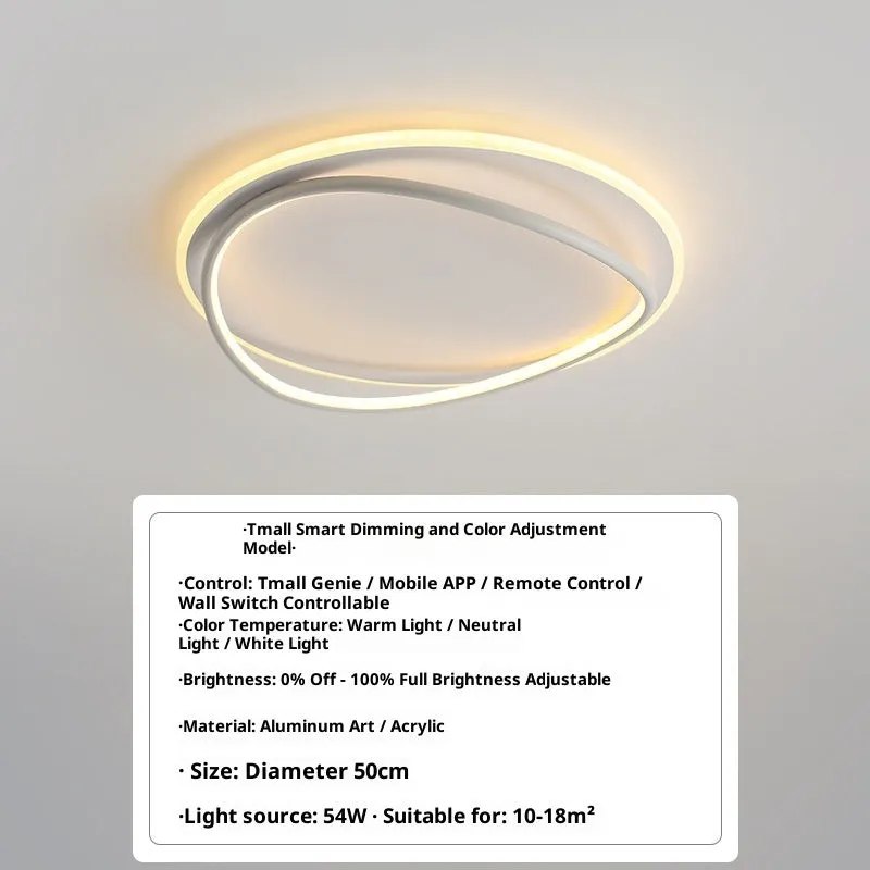 Round ultra-thin bedroom ceiling lamp 50cm in black finish with full spectrum LED