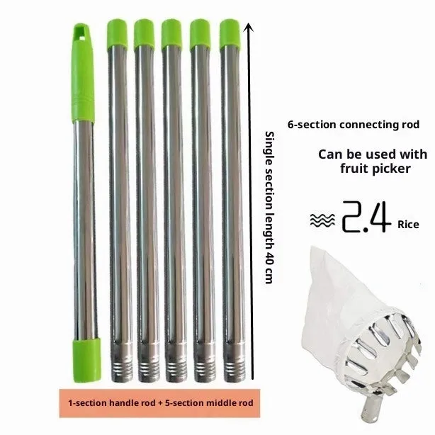 Stainless steel splicing rod fruit-picking device for orchard use with three length options