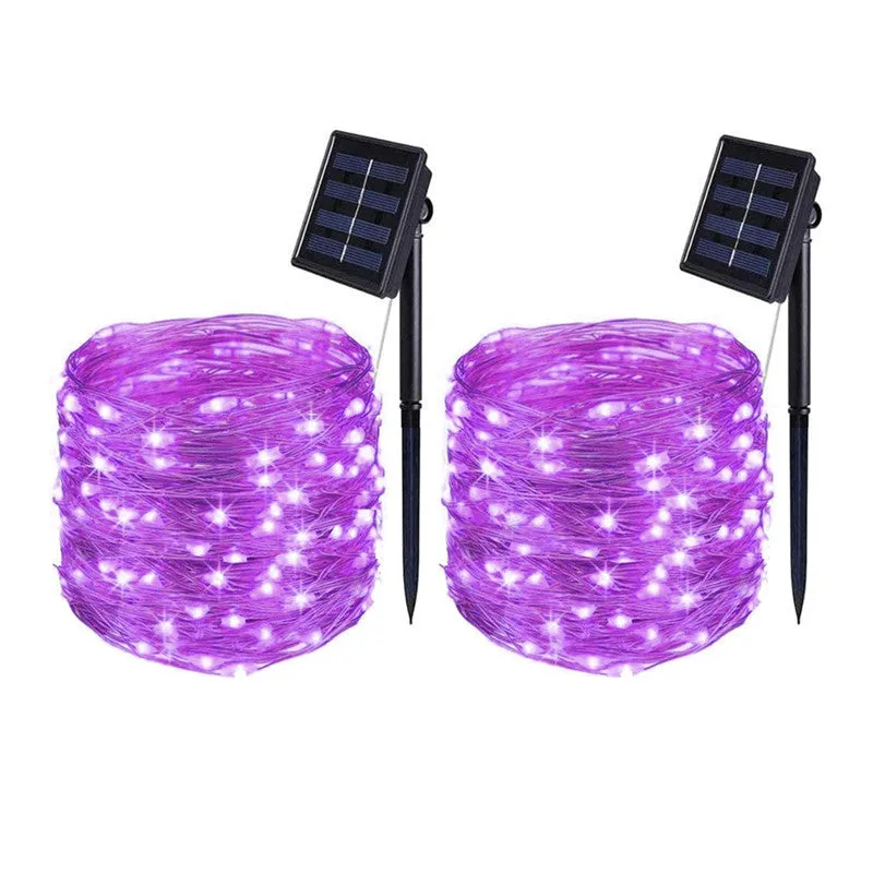 Waterproof solar courtyard Christmas ornamental festoon lamp in orange colour for holiday decoration