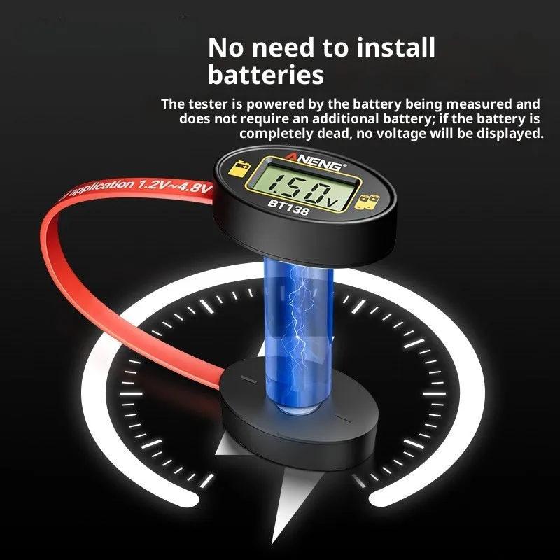 BT138 digital display battery detector small portable with magnetic backing and LCD screen