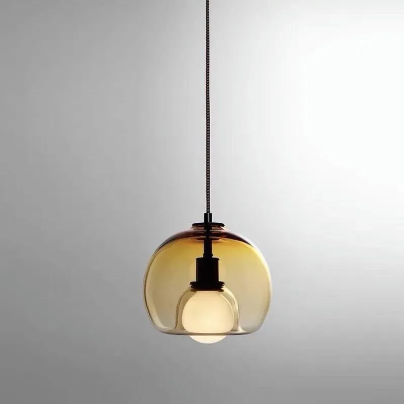 Modern minimalist glass chandelier with smoky gray shade, three-head platter design, 25x23cm dimensions, for dining room or bedroom