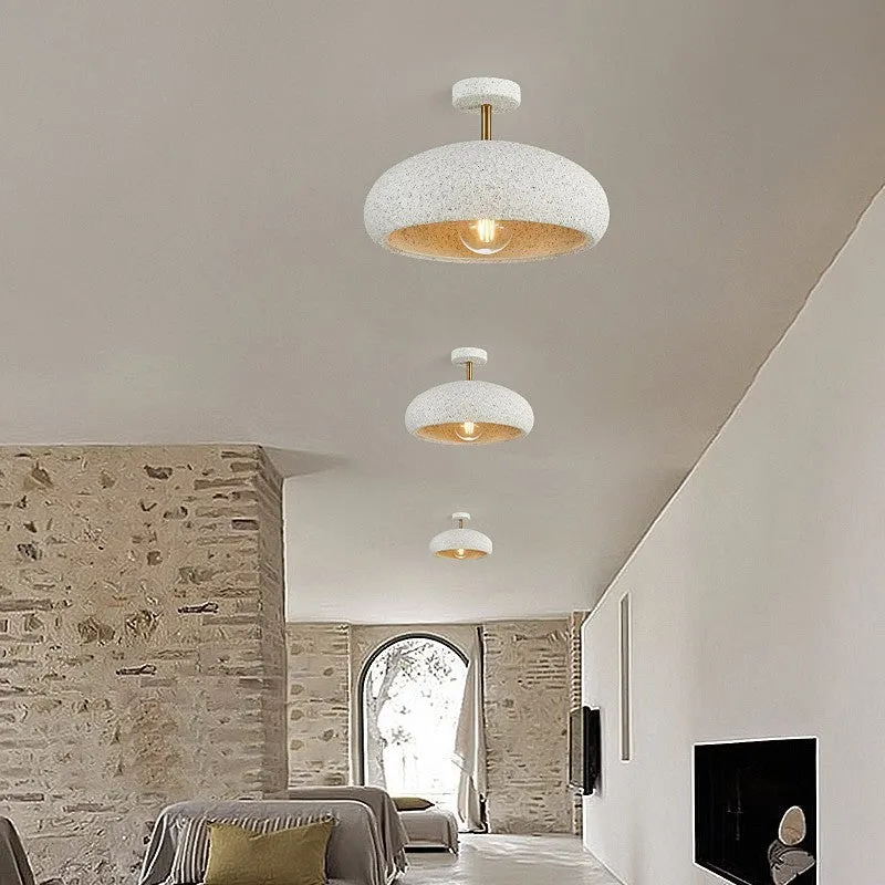 Nordic minimalism balcony light in modern mute style with 35cm plastic shade, Lithosporic White finish