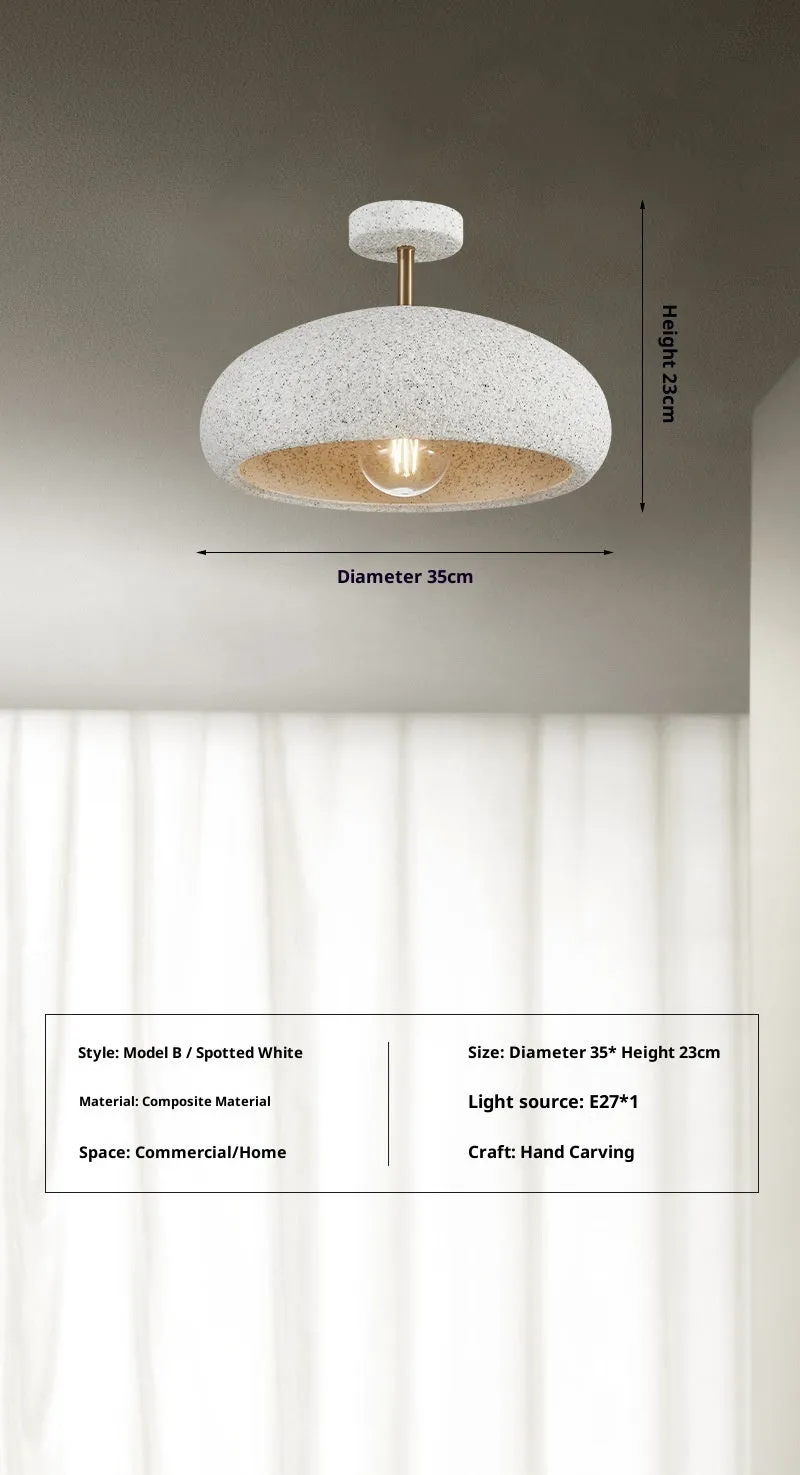 Nordic minimalism balcony light in modern mute style with 35cm plastic shade, Lithosporic White finish