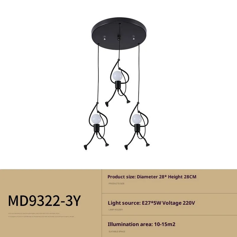Small iron chandelier with modern simplicity design for restaurant cafe and clothing store decoration
