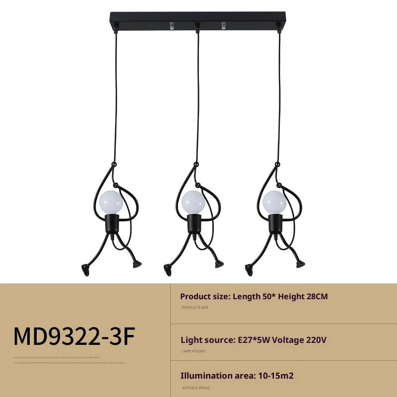 Small iron chandelier with modern simplicity design for restaurant cafe and clothing store decoration