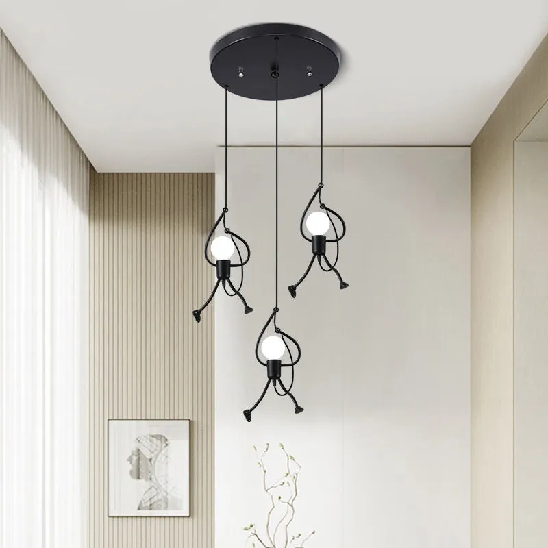 Small iron chandelier with modern simplicity design for restaurant cafe and clothing store decoration
