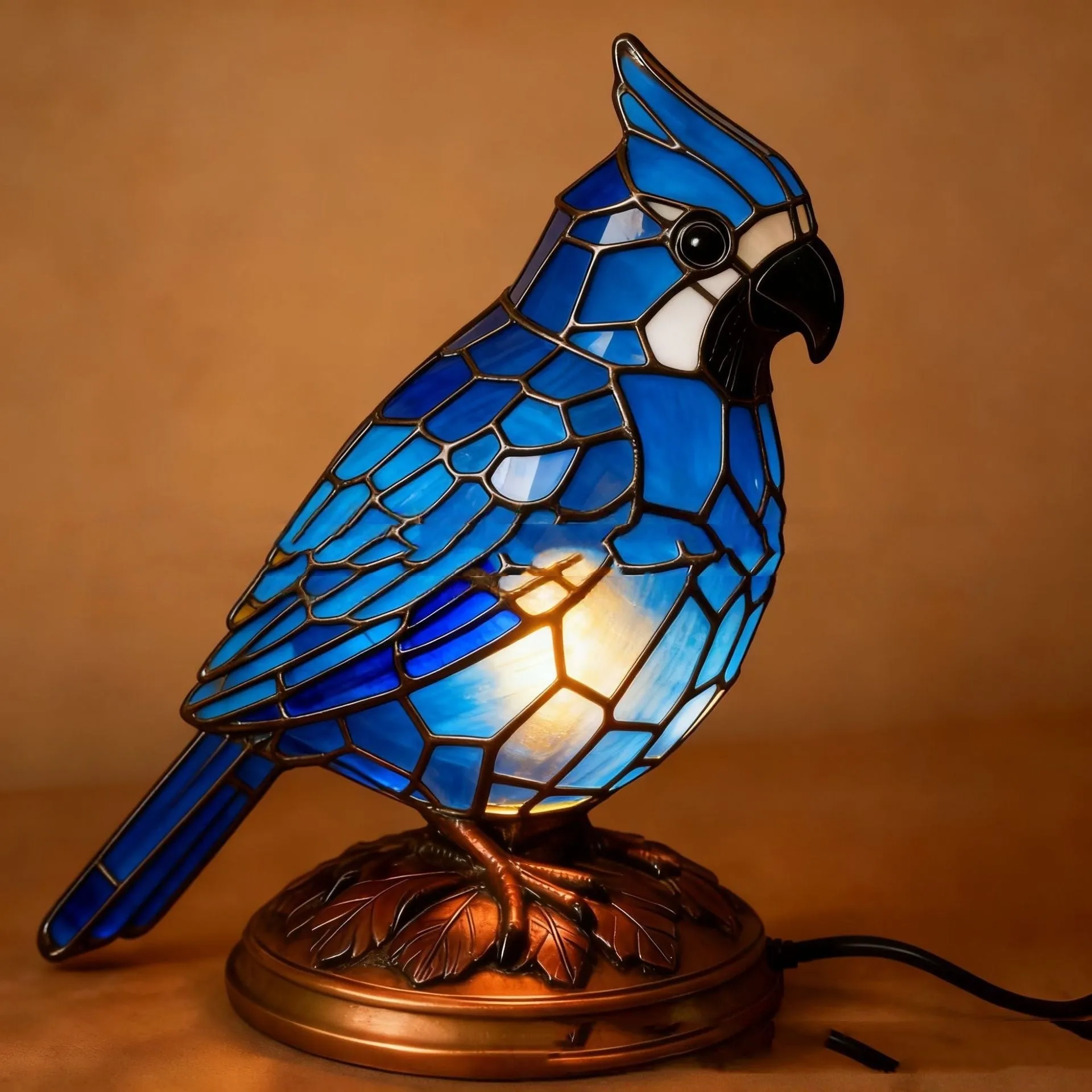 European-style small bird night lamp with USB power, 16x14x8 cm, in yellow bird colour