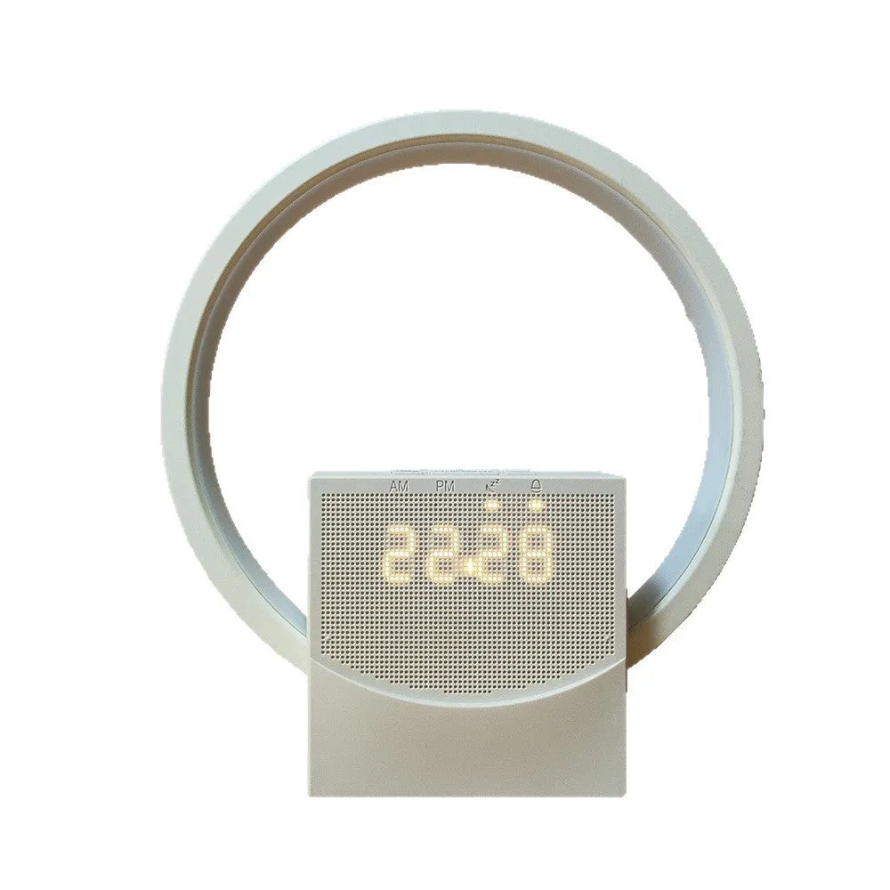 White noise sleep light with touch wake and simulated sunrise alarm, white colour, 200mm by 48mm by 220mm