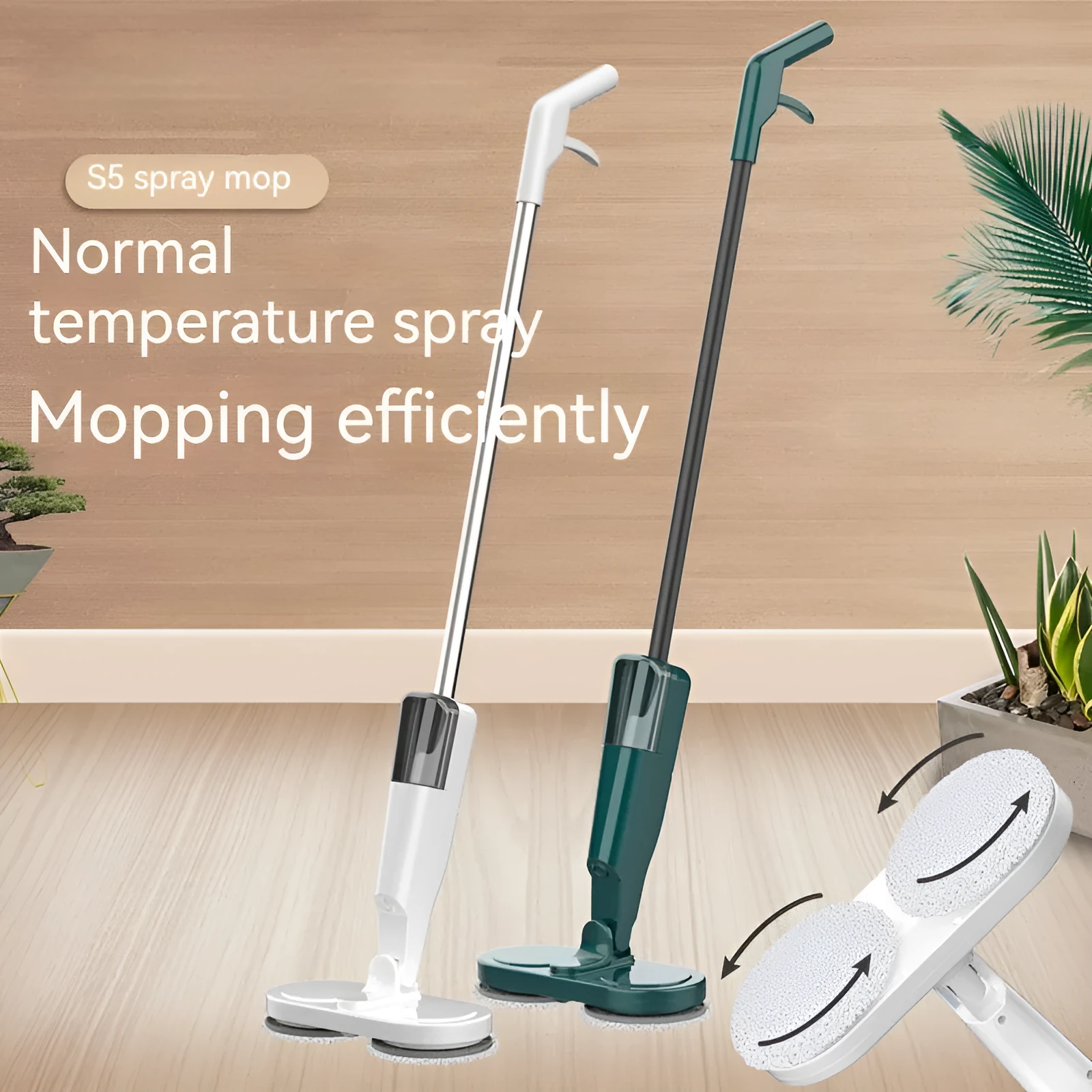 Wireless floor cleaning robot with sweeping and mopping functions in S5 Green colour