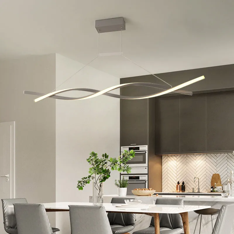 Nordic modern minimalist LED pendant light in gold finish with 32W, for living or dining room