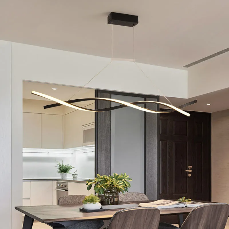 Nordic modern minimalist LED pendant light in gold finish with 32W, for living or dining room