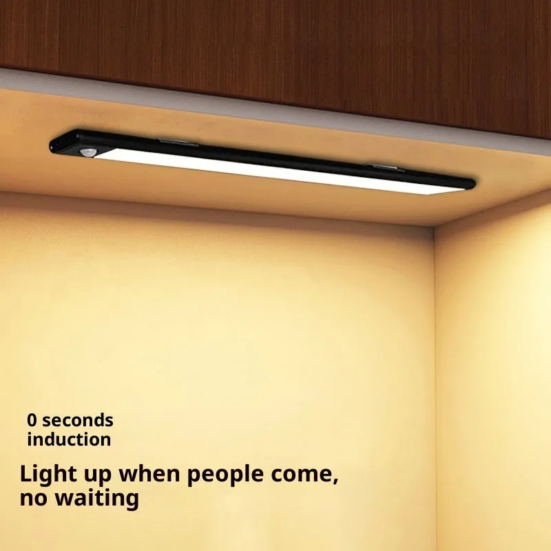 Smart LED strip human sensor light in silver, 30cm, with magnetic and self-adhesive mount for wardrobes