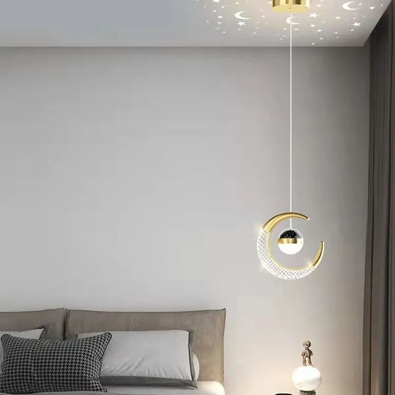 Adjustable pendant light in gold finish with simple modern design for living room or dining room