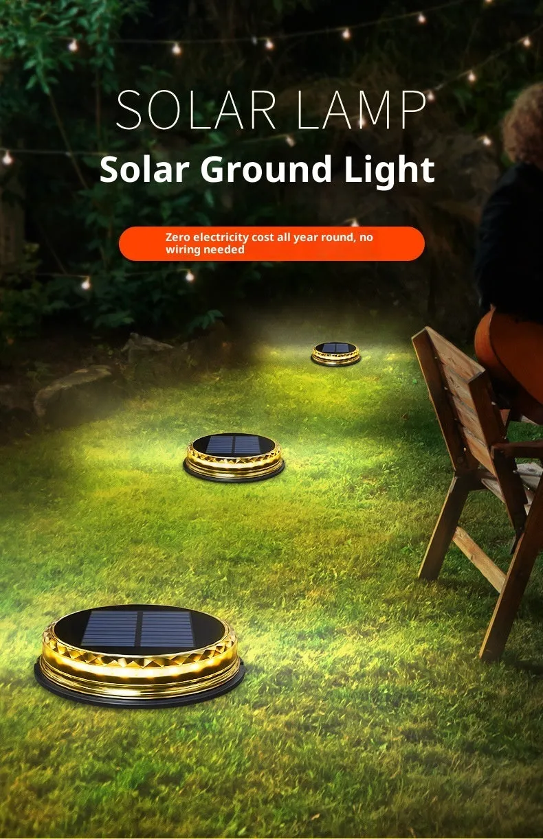Solar buried light for outdoor lawn and courtyard with 121x121x26mm compact size and AUTO night function