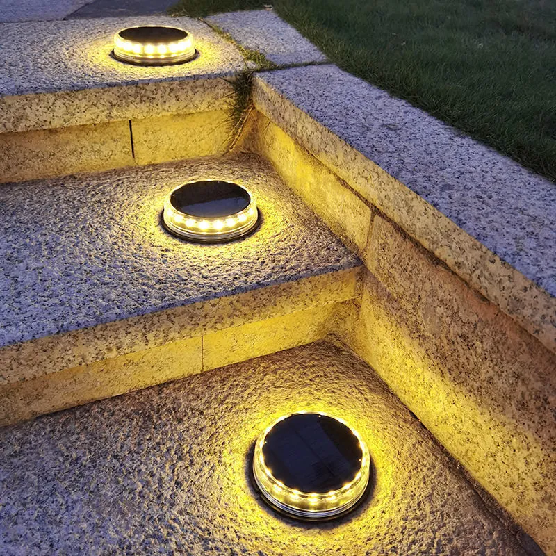 Solar buried light for outdoor lawn and courtyard with 121x121x26mm compact size and AUTO night function