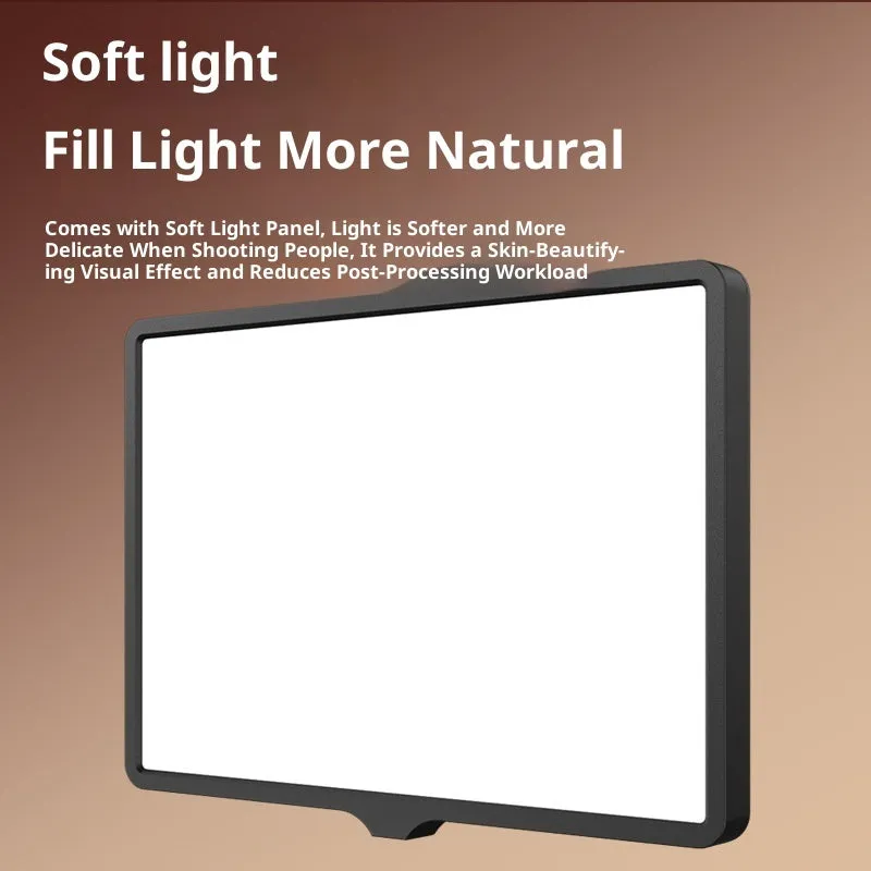 Black 10-inch USB eye-care LED panel light with 0.5 metre stand for desktop fill lighting