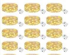 LED firefly string lights warm white 0.5m to 5m length 10cm spacing IP43 plastic housing