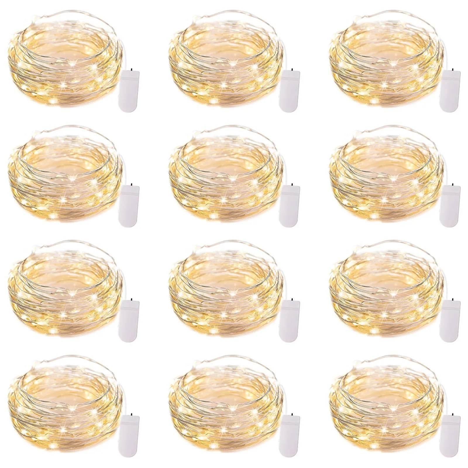 LED firefly string lights warm white 0.5m to 5m length 10cm spacing IP43 plastic housing