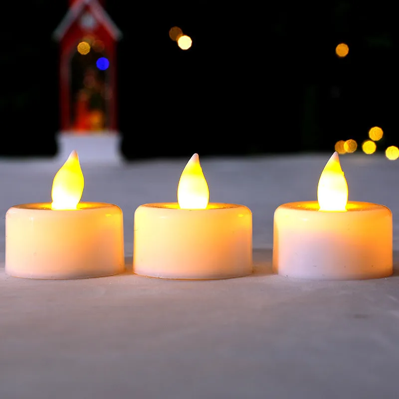 Plastic electronic candle warm light cylinder shape – orange colour option