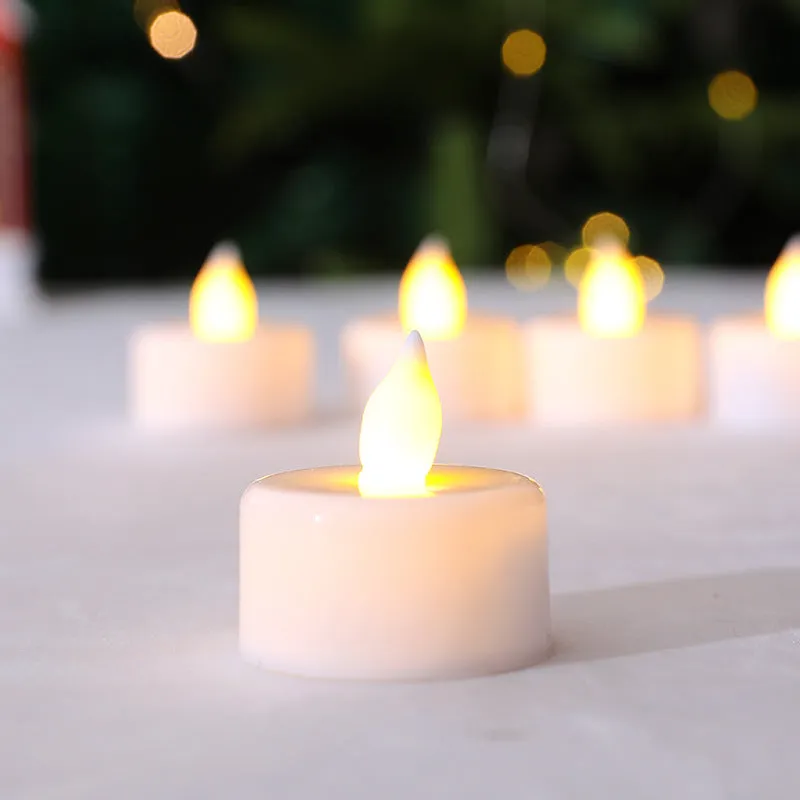 Plastic electronic candle warm light cylinder shape – orange colour option