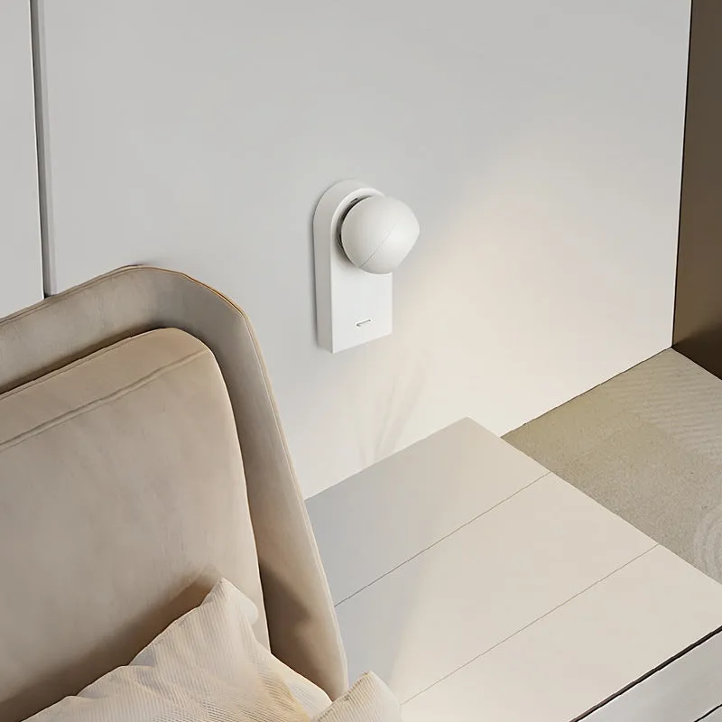 Modern rotatable 7W LED wall lamp in sand white finish for bedside use