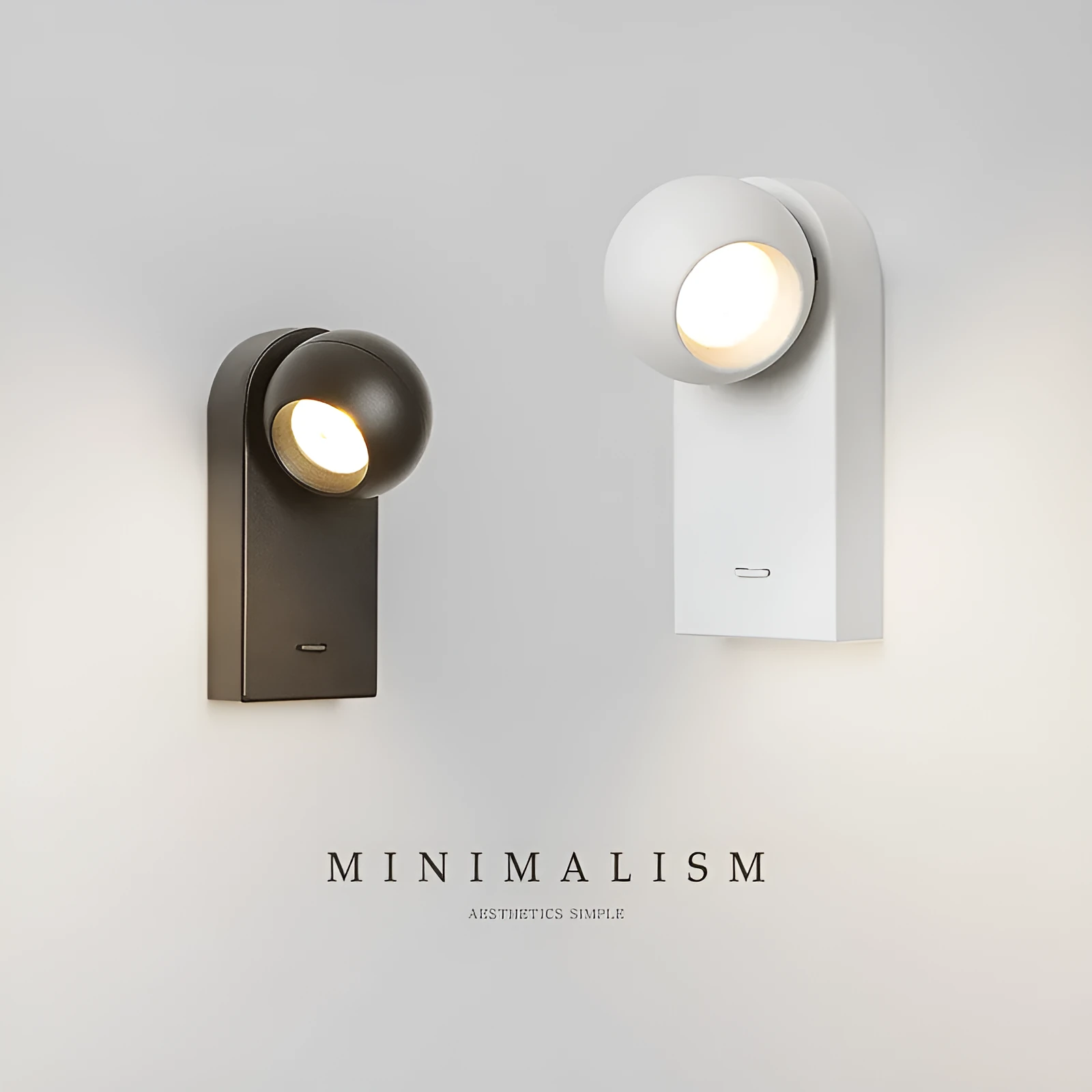 Modern rotatable 7W LED wall lamp in sand white finish for bedside use