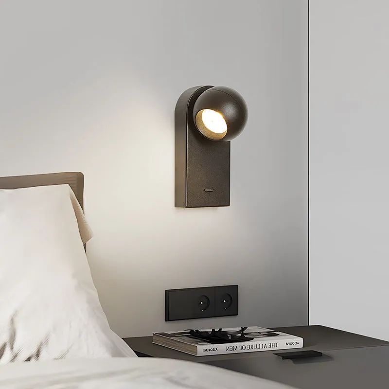 Modern rotatable 7W LED wall lamp in sand white finish for bedside use